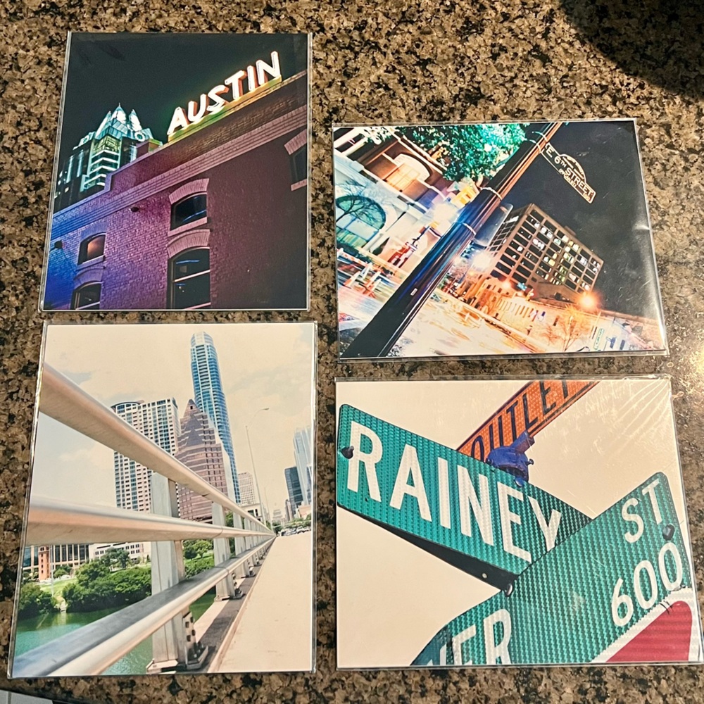 Set of 4 Austin TX prints